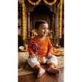 Orange Bandhani Dhoti Set for Kids