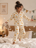 Golden Elephant and Rainbow Print Cotton Night Suit with pouch - Unisex