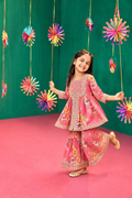 Pink Floral Embroidered Sharara Set